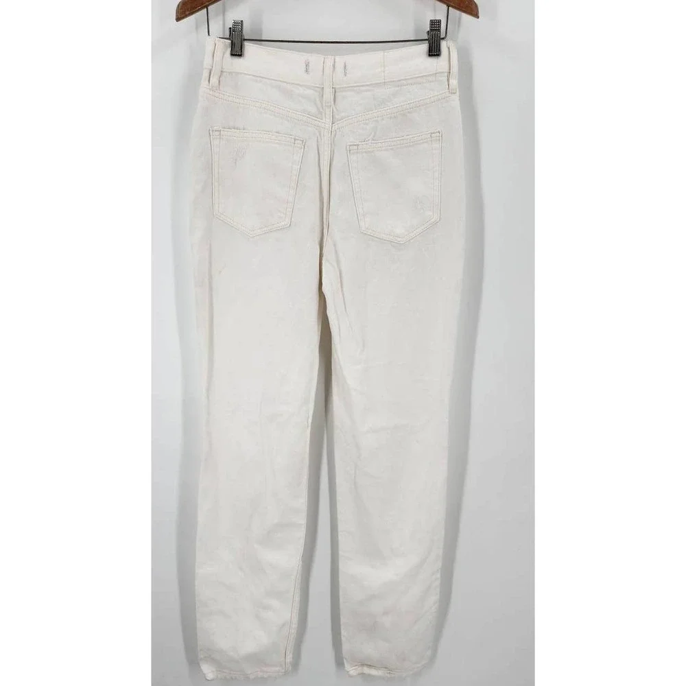 Free People The Lasso Jeans Button Fly White‎ Denim Size 26